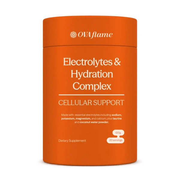OVA flame Electrolytes & Hydration Complex – orange canister, 100 g